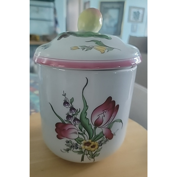 Spode Other - Spode Marlborough Sprays 7 3/8” Floral Medium Canister With Lid, England